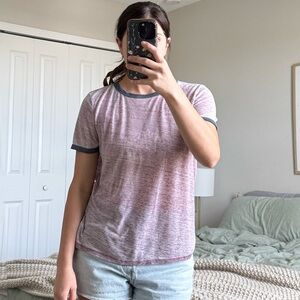 American Eagle  Lavender Heather and Gray T-Shirt